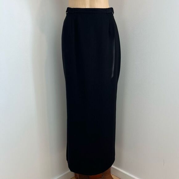 Vintage Huis Clos Collection Women’s US 8 Black Maxi Skirt Button Textured Goth - Picture 1 of 11